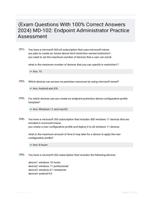 (Exam Questions With 100% Correct Answers 2024) MD-102: Endpoint Administrator Practice Assessment 