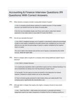 Accounting & Finance Interview Questions |99 Questions| With Correct Answers.