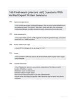 166 Final exam (practice test) Questions With Verified Expert  Written Solutions