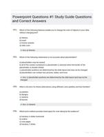 Powerpoint Questions #1 Study Guide Questions and Correct Answers