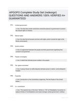 APGOPO Complete Study Set (redesign) QUESTIONS AND ANSWERS 100% VERIFIED A+ GUARANTEED