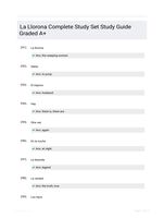 La Llorona Complete Study Set Study Guide Graded A+