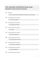 PSA AIRLINES ACRONYMS Study Guide Questions and Correct Answers