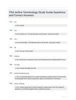 PSA Airline Terminology Study Guide Questions and Correct Answers