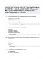 LOGISTICS SPECIALIST (LS) TRAINING MANUAL NAVEDTRA 15004B ASSIGNMENT 8 Financial Management 48 CORRECTLY ANSWERED QUESTIONS LATEST UPDATE