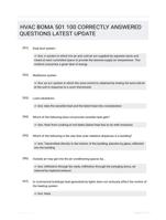 HVAC BOMA 501 100 CORRECTLY ANSWERED QUESTIONS LATEST UPDATE