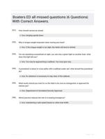 Boaters ED all missed questions |6 Questions| With Correct Answers.