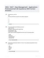 WGU - D427 - Data Management - Applications - PreAssessment  |66 Questions| With Correct Answers.