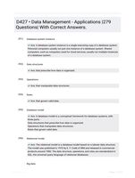 D427 • Data Management - Applications |279 Questions| With Correct Answers.