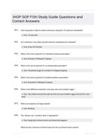 IHOP SOP FOH Study Guide Questions and Correct Answers