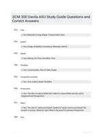 SCM 300 Davila ASU Study Guide Questions and Correct Answers