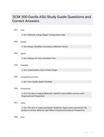 SCM 300 Davila ASU Study Guide Questions and Correct Answers