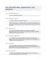 ASU SCM 300 FINAL EXAM DAVILA Test Questions