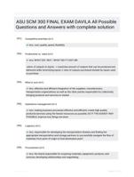 ASU SCM 300 FINAL EXAM DAVILA All Possible Questions and Answers with complete solution