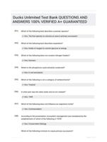 Ducks Unlimited Test Bank QUESTIONS AND ANSWERS 100% VERIFIED A+ GUARANTEED