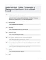 Ducks Unlimited Ecology Conservation & Management Certification Review Already Passed