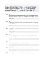 FINAL STUDY GUIDE 2024 | 248 QUESTIONS WITH 100% CORRECT DETAILED ANSWERS WITH RATIONALES | VERIFIED |A+ GRADED