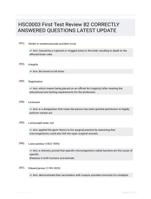 HSC0003 First Test Review 82 CORRECTLY ANSWERED QUESTIONS LATEST UPDATE