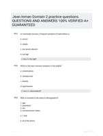 Jean Inman Domain 2 practice questions QUESTIONS AND ANSWERS 100% VERIFIED A+ GUARANTEED