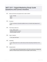 MGT 6311: Digital Marketing Study Guide Questions and Correct Answers