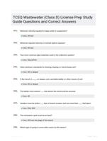 TCEQ Wastewater (Class D) License Prep Study Guide Questions and Correct Answers