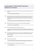 Legal Update II (2024-2025) Final Exam Questions & Answers