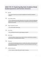 AIDA 181.01 Exploring Big Data Analytics Study Guide Questions and Correct Answers