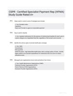 CSPR - Certified Specialist Payment Rep (HFMA) Study Guide Rated A+