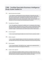 CSBI - Certified Specialist Business Intelligence  Study Guide Graded A+