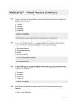 Medical SLP - Praxis Practice Questions