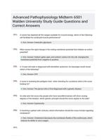 Advanced Pathophysiology Midterm 6501 Walden University Study Guide Questions and Correct Answers