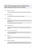 WGU C202: Managing Human Capital Study Guide Questions and Correct Answers