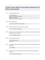 TCOLE Peace Officer Exam Review Questions for 2024 Latest Update.