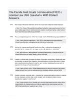 The Florida Real Estate Commission (FREC) / License Law |106 Questions| With Correct Answers.