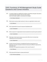 D351 Functions of HR Management Study Guide Questions and Correct Answers