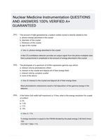 Nuclear Medicine Instrumentation QUESTIONS AND ANSWERS 100% VERIFIED A+ GUARANTEED