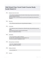 Wall Street Prep: Excel Crash Course Study Guide Rated A+