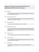 State and Local Government POL223 |15 Questions| With Correct Answers.