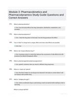 Module 3: Pharmacokinetics and Pharmacodynamics Study Guide Questions and Correct Answers