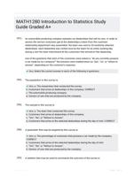 MATH1280 Introduction to Statistics Study Guide Graded A+