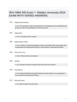 BYU HRM 300 Exam 1 -Walden  University 2024 EXAM WITH VERIIED  ANSWERS