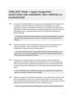 HRM 300T Week 1 Apply Assignment QUESTIONS AND ANSWERS 100% VERIFIED A+ GUARANTEED