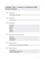 HAZMAT Tech 1- Terms |112 Questions| With Correct Answers.