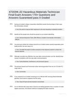 47203W_02 Hazardous Materials Technician Final Exam Answers 170+ Questions and Answers Guaranteed pass A Graded