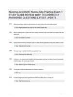 Nursing Assistant/ Nurse Aide Practice Exam 1 STUDY GUIDE REVIEW WITH 70 CORRECTLY ANSWERED QUESTIONS LATEST UPDATE   .