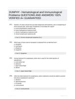 DUNPHY - Hematological and Immunological Problems QUESTIONS AND ANSWERS 100% VERIFIED A+ GUARANTEED