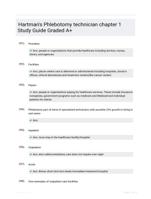 Hartman's Phlebotomy technician chapter 1 Study Guide Graded A+