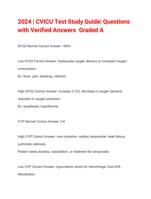 CVICU Test Study Guide| Questions with Verified Answers  Graded A