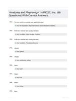 Anatomy and Physiology 1 (4N0X1) inc. |66 Questions| With Correct Answers.