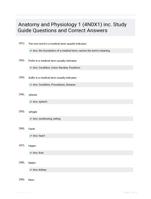 Anatomy and Physiology 1 (4N0X1) inc. Study Guide Questions and Correct Answers